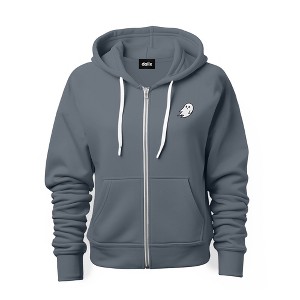 Dalix Ghost Embroidered Zip Hoodie Fleece Long Sleeve Pocket Warm Soft Mens - 1 of 4