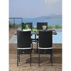 22.8"4 PE Rattan Outdoor Dining Chairs with Cushions, Patio Wicker Dining Chairs with Backrests for Porch - 3 of 4