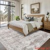 Vintage Area Rug 5x7 /6x9 Boho Washable Rug, Soft Thin Non Slip Low Pile Carpet, Distressed Floral Printed Floor Carpet - 2 of 4