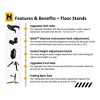 Hercules GS432B PLUS Universal Auto Grip Triple Guitar Stand With Foldable Backrest - 4 of 4