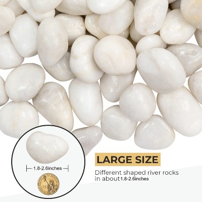 Vynxaria Polished River Rocks - 1-3 Inch Decorative Stones in Black, White, and Diverse Colors for Gardens, Walkways, and Crafts