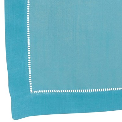 Turquoise Polyester Hemstitch Table Runner 16" x 72"