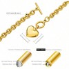 Heart Chain Necklace Bracelet Set for Women, Stainless Steel Toggle Charm - 3 of 4