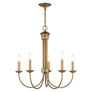 Livex Lighting Estate 5 - Light Chandelier in  Antique Gold Leaf - 1 of 4