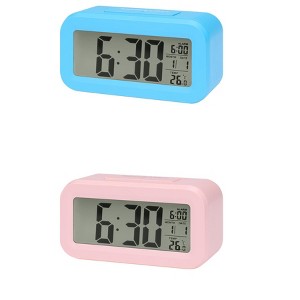 REGALWOVEN 2 Pcs Plastic Battery Powered Digital Temperature Alarm Clock 5.5 x 2.8 x 1.8 Inches - 1 of 4