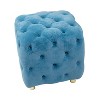 CAVINAS Modern Velvet Upholstered Ottoman Chair Makeup Chair,Small Button Tufted Ottoman for Living Room,Bedroom - 3 of 4