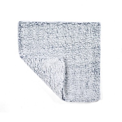 20'' x 20'' Light Blue Reversible Faux Shearling Pillow Cover