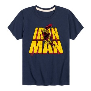 Boys' - Marvel - Iron Man Stacked Name Short Sleeve Graphic T-Shirt - 1 of 4