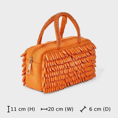 A New Day Hand Beaded Fringe Satchel Mini Bag - A New Day™ Orange — фото 6