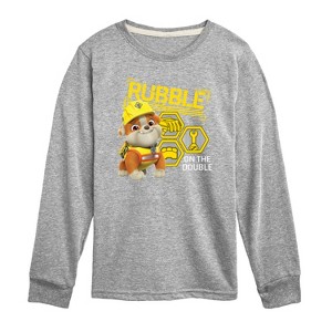 Boys' - Paw Patrol - Rubble & Crew Long Sleeve Graphic T-Shirt - 1 of 4