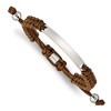 Chisel Stainless Steel Polished Brown Nylon Adjustable ID Bracelet - 2 of 4