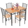 Costway 5 PCS Dining Set Wood Metal 30" Table & 4 Chairs Upholstered Kitchen Breakfast Furniture - 2 of 4