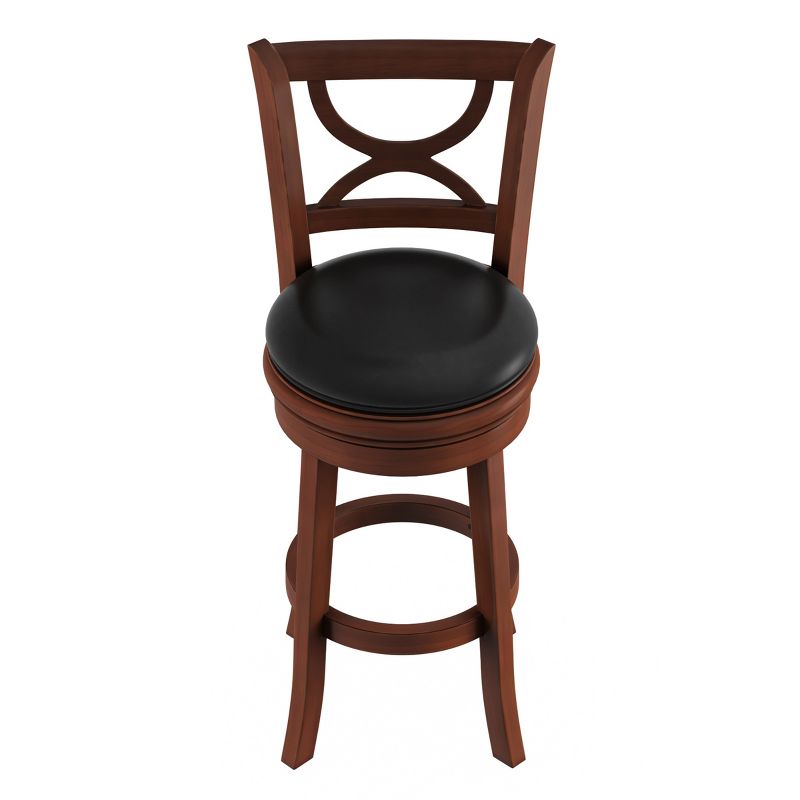 Hasting Home Faux Leather High-Back Counter-Height Swivel Bar Stool, 1 of 8