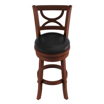 Hasting Home Faux Leather High-Back Counter-Height Swivel Bar Stool