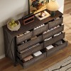 55.04'' Pine Wood & MDF Rustic X-Frame 9-Drawer dressers with Silver Handle - 2 of 4