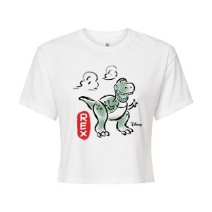 Women's - Disney - Doodle Rex Graphic Cropped Graphic T-Shirt - 1 of 4