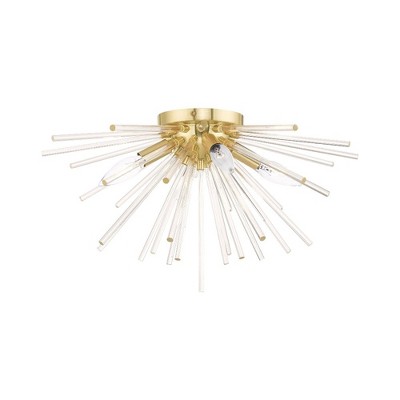 Livex Lighting Utopia 4 - Light Flush Mount in  Satin Brass