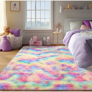 Area Rugs for Living Room Bedroom, Non-Slip Fluffy Soft Shag Carpet for Kids Home Dorm Decor - 1 of 4