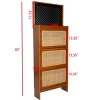 Gulches 65 Inch Rattan Shoe Cabinet 3 Flip Drawers Black Pegboard Anti Tipping MDF Rock Plate Top Holds 9 12 Pairs Freestanding - 2 of 4