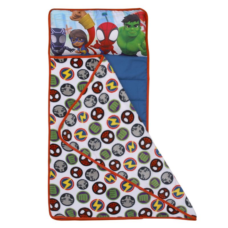 Marvel Spidey and His Amazing Friends Blue, Red, Yellow, and Green, Team Up Toddler Nap Mat, 2 of 8