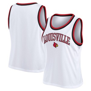 NCAA Louisville Cardinals Women's White Mesh Tank Top - 1 of 3