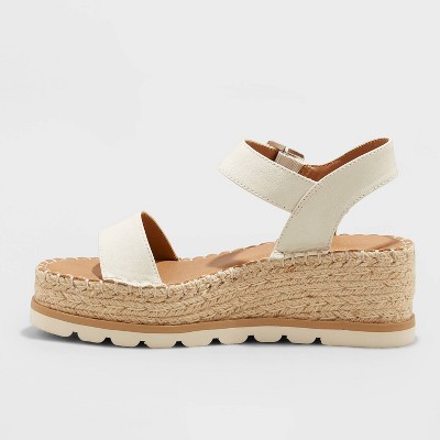target white platform sandals