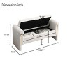 Modern Bed End Bench,Teddy Upholstered Large Foot Rest Stool,Window Vanity Bench With Arms And Storage For Living Room,Bedroom-Cuddlewood - 4 of 4