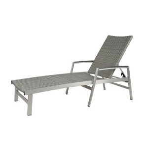 GDFStudio Joy Outdoor Wicker and Aluminum Adjustable Chaise Lounge, Gray/Silver - 1 of 4