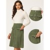 INSPIRE CHIC Women's High Waist Faux Suede Knee Length A-Line Skirts - 2 of 4