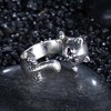 Kitty Cat Wrap Ring for Women Red Cz Eyes Sterling Silver Ginger Lyne Collection - 3 of 4