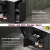 Airsurfer 50.7" Kitchen Storage Cabinet with Tilt Trash Compartment, Pull-Out Organizer, and Drop-Leaf Countertop - 4 of 4