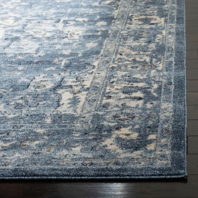 Navy and Creme 9' x 12' Synthetic Reversible Area Rug