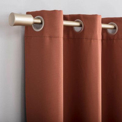 Terracotta Red Blackout Grommet Top Energy Efficient Curtain Panel