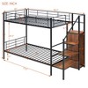 Twin Over Full Bunk Bed, Bunk Bed With Wardrobe, Lateral Storage Ladder, Solid Slates, Multi Functional Bunk Bed For Dormitory, Bedroom - 4 of 4