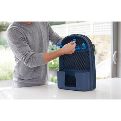 Compact Black and Blue Aluminum Folding Tabletop Ironing Board