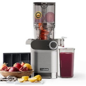COWLOWN Gray Cold Press Juicer, 200W Masticating Juicer 4.3" Large Feed Chute Fit Whole Fruits Vegetables, Slow Juicer - 1 of 4
