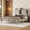 Full Size Farmhouse Platform Bed with Headboard Storage, Rustic Frame with Sliding Barn Doors and USB Charging Station - 2 of 4