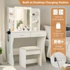 Vanity Desk with Lights,Makeup Vanity with Power Strip,Dressing Table Set with 2 Large Drawers - 3 of 4