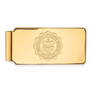 Black Bow Jewelry 10k Yellow Gold North Dakota Fighting Hawks NCAA Money Clip - 1 of 3