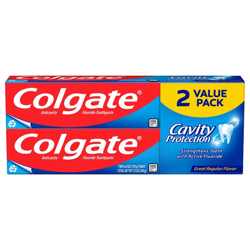 Colgate Cavity Protection Fluoride Toothpaste - Great Regular Flavor, 1 of 7