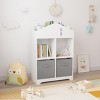 KTMBDW Kids Bookcase with Storage, Storage Display Organizer, Toddler Bookshelf with Collapsible Fabric Drawers for Bedroom (White/Gray) - 4 of 4