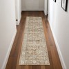 Orange and Ivory Oriental Power Loom Distressed Area Rug With Fringe - 2 of 4