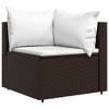 VidaXL 3 Piece Patio Lounge Set with Cushions Brown Poly Rattan - 4 of 4