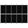 'vidaXL 5-Panel Fabric Room Divider, Modern Black Privacy Screen, Sturdy Iron Frame, Foldable Design, Easy Assembly, Ideal for Home and Office - 3 of 4