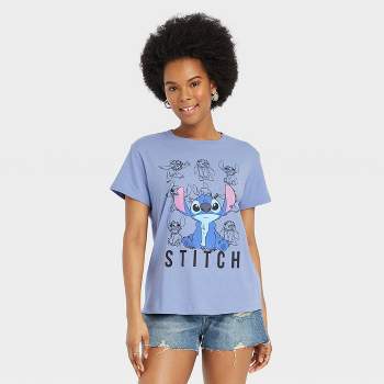 Women's Disney Stitch Short Sleeve Graphic T-Shirt - Blue