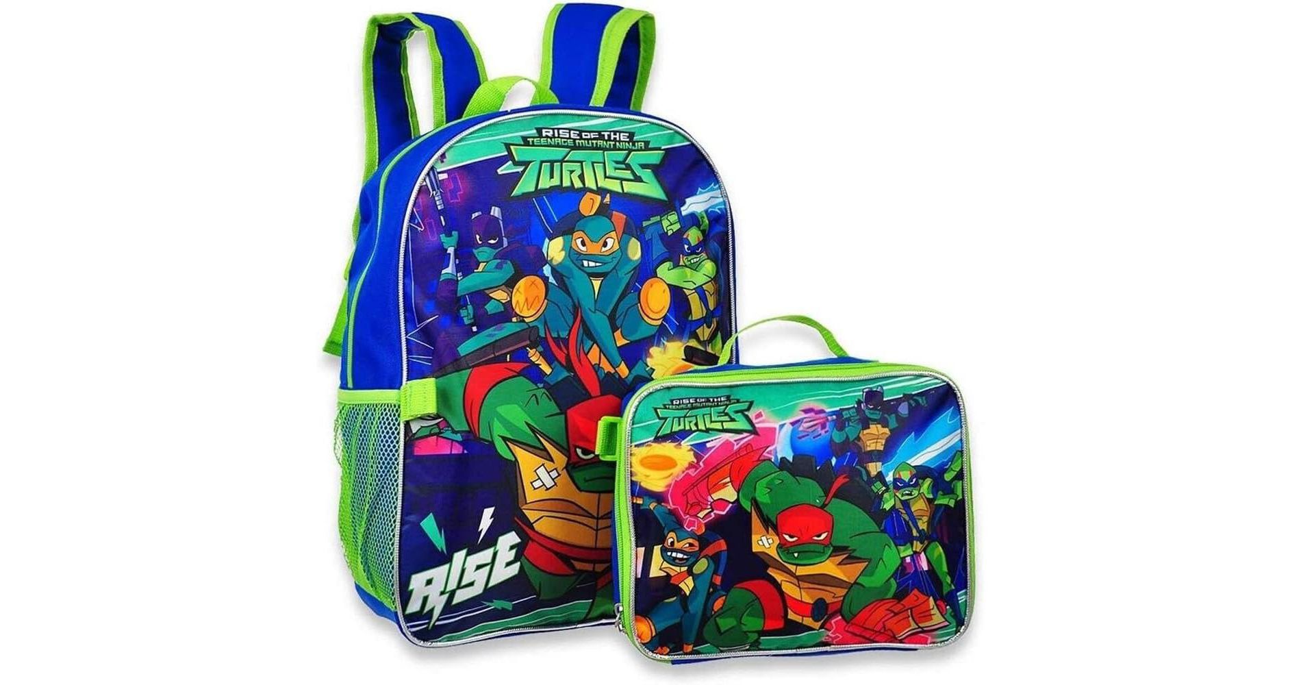 Teenage Mutant Ninja Turtles Kid's 16 Inch Backpack With Removable Lunch Box Set