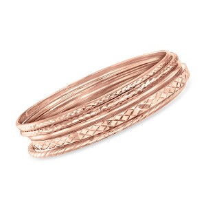Ross-Simons 18kt Rose Gold Over Sterling Silver Jewelry Set: 5 Bangle Bracelets - 1 of 3
