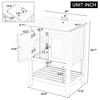ORRD 24" Grey Modern Bathroom Vanity with Ceramic Sink, Solid Wood Frame, Open Shelf Design - 4 of 4