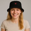 Anna-Kaci Women's Cotton Bucket Hat with Red Heart Embroidery and Wide Brim - 2 of 4