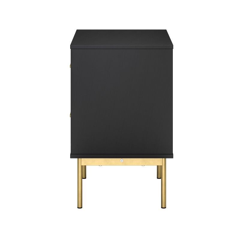 Viviano 25.2'' Tall 2-Drawer Nightstand with two drawers and metal Legs Set of 2|Karat Home, 5 of 11